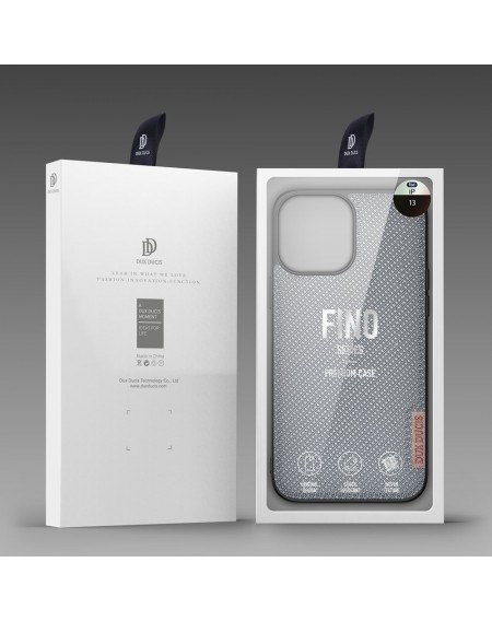 Dux Ducis Fino case covered with nylon material for iPhone 13 gray