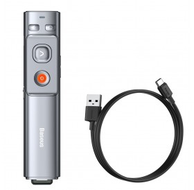 Baseus Orange Dot Wireless Presenter (Red Laser)(Charging version) gray (WKCD000013)