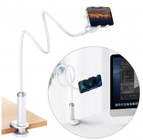 Ugreen universal holder stand phone holder tablet (up to 12cm wide) tripod lazy holder with flexible arm white (30488 LP113)