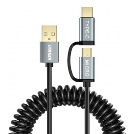 Choetech 2in1 cable USB - USB Type C / micro USB 1.2m black (XAC-0012-101BK)