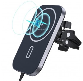 Choetech Car Magnetic Mount Inductive Qi Charger 15W (MagSafe Compatible) Black (T200-F)