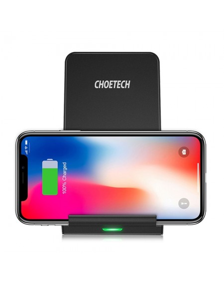 Choetech Qi wireless charger 10W phone stand + USB cable - micro USB black (T524-S)