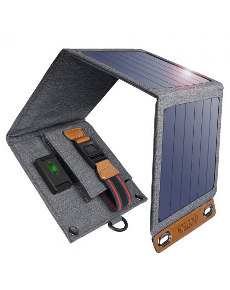 Choetech travel solar phone charger with USB 14W foldable gray (SC004)