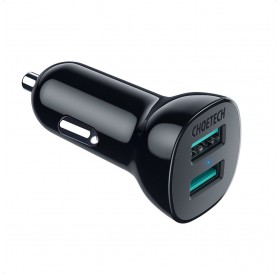 Choetech car charger 2x USB Quick Charge 3.0 30W 2,4A black (C0051)