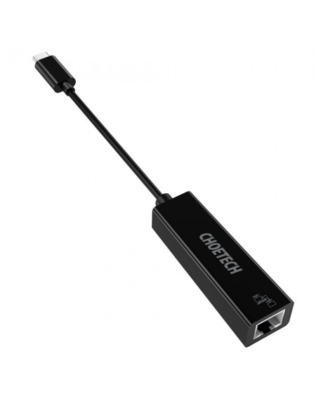 Choetech External Ethernet RJ45 (1000 Mbps) network card with USB Typ C port black (HUB-R01)