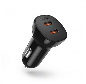 Choetech car charger 2x USB Type C Quick Charge Power Delivery 40W FCP AFC black (TC0008)