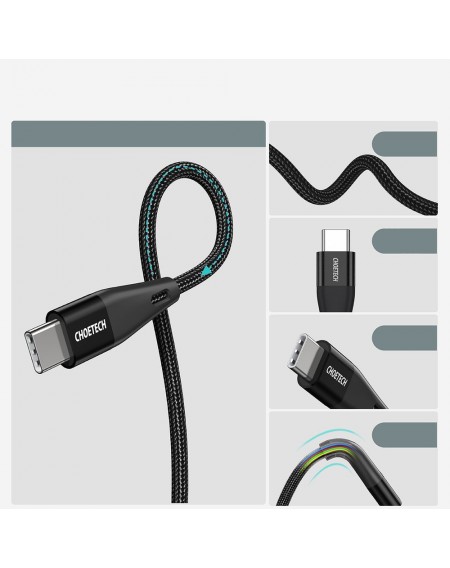 Choetech USB Type C - USB Type C cable Power Delivery 60W 2m black (XCC-1004-BK)