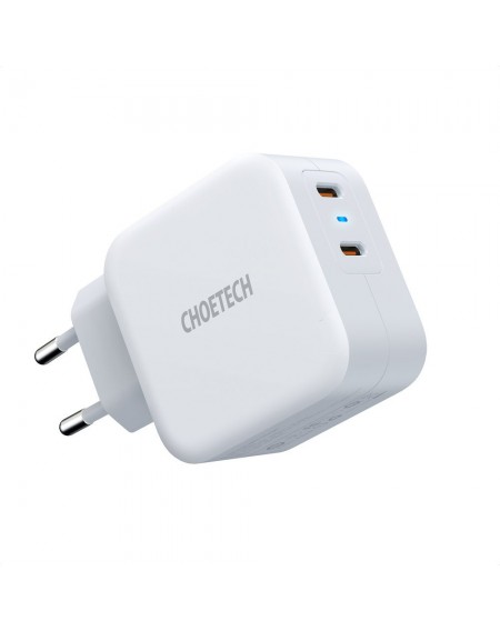 Choetech Fast Wall Charger 2x USB Type C Power Delivery 40W 3A white (PD6009-EU)