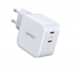 Choetech Fast Wall Charger 2x USB Type C Power Delivery 40W 3A white (PD6009-EU)