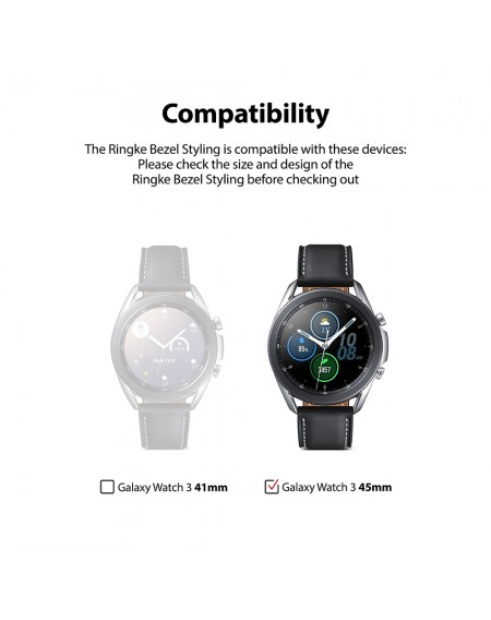 Ringke Bezel Styling case frame envelope ring Samsung Galaxy Watch 3 45 mm black (Stainless Steel) (GW3-45-08)