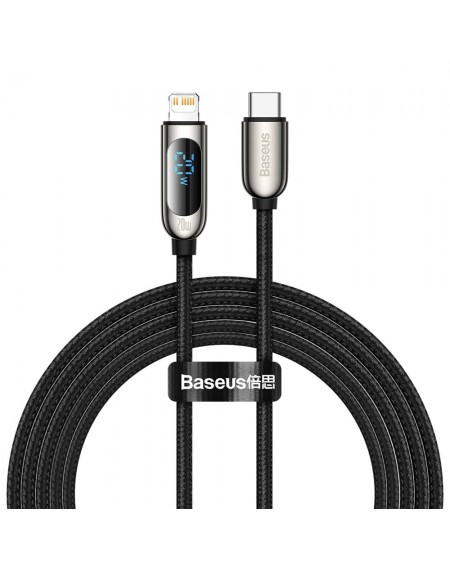 Baseus USB Type C - Lightning 20W fast charging data cable Power Delivery with display screen power meter 2m black (CATLSK-A01)