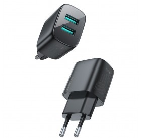Joyroom fast wall charger 2x USB 2,4A black (L-2A123)