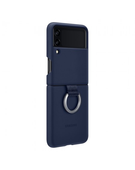 Samsung Ring Silicone Cover Case Cover for Samsung Galaxy Z Flip 3 Hanging Case Navy Blue (EF-PF711TNEGWW)