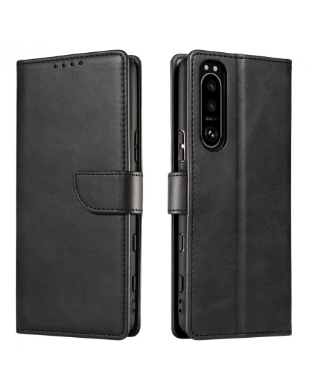 Magnet Case elegant case cover cover with a flap and stand function for Sony Xperia 1 III black