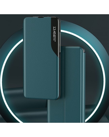 Eco Leather View Case elegant bookcase type case with kickstand for Xiaomi Redmi Note 10 5G / Poco M3 Pro black