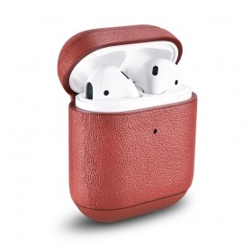 iCarer Leather Nappa natural leather case for AirPods 2 / AirPods 1 red (IAP044-RD)