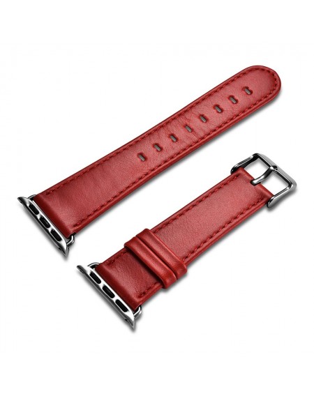 iCarer Leather Vintage wristband genuine leather strap for Watch 3 38mm / Watch 2 38mm / Watch 1 38mm red (RIW117-RD（38）)