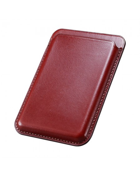 iCarer Leather Magnetic Card Wallet Case for iPhone 12 / 13 (Pro / Max / Mini) (MagSafe Compatible) red (XKB0001-RD)