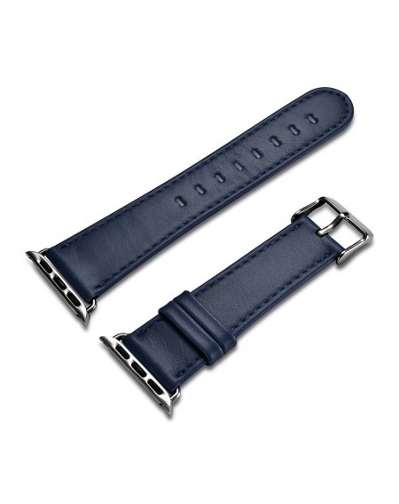 iCarer Leather Vintage wristband genuine leather strap for Watch 3 38mm / Watch 2 38mm / Watch 1 38mm dark blue (RIW117-DB（38）)