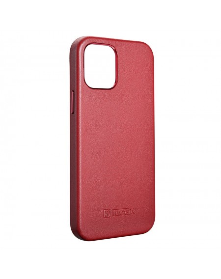 iCarer Case Leather genuine leather case for iPhone 12 Pro Max red (WMI1217-RD) (MagSafe compatible)