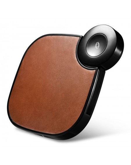 iCarer 2in1 leather Qi wireless charger 10W for phone and Apple Watch brown (IWXC005-BN)
