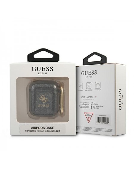 Guess GUA2UCG4GK AirPods cover czarny/black Glitter Collection