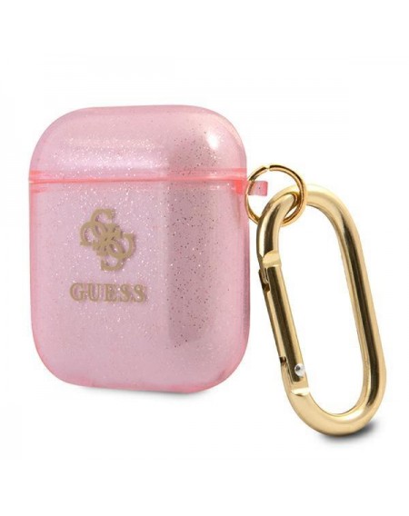 Guess GUA2UCG4GP AirPods cover różowy/pink Glitter Collection
