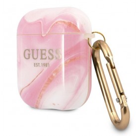 Guess GUA2UNMP AirPods cover różowy/pink Marble Collection
