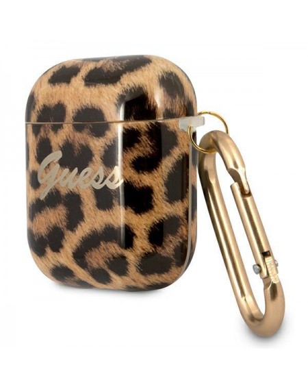 Guess GUA2USLEO AirPods cover złoty/gold Leopard Collection