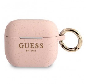 Guess GUA3SGGEP AirPods 3 cover różowy/pink Silicone Glitter