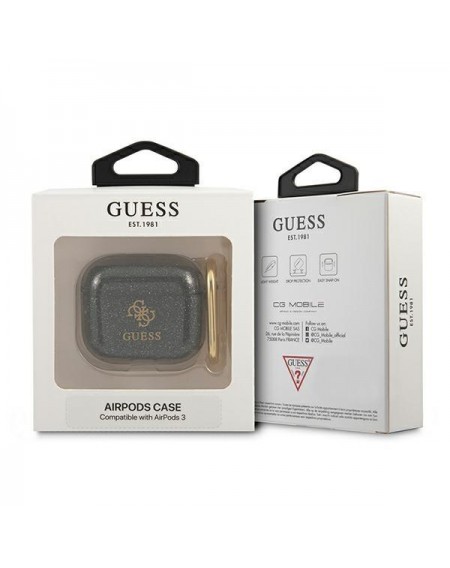 Guess GUA3UCG4GK AirPods 3 cover czarny/black Glitter Collection