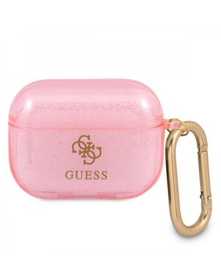 Guess GUAPUCG4GP AirPods Pro cover różowy/pink Glitter Collection