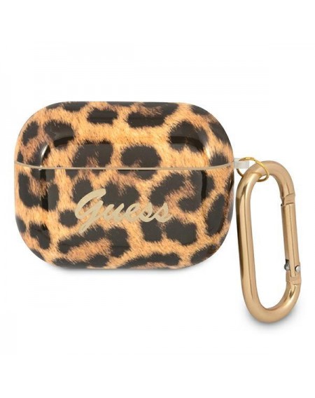 Guess GUAPUSLEO AirPods Pro cover złoty/gold Leopard Collection
