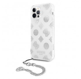 Guess GUHCP12LKSPESI iPhone 12 Pro Max 6,7" srebrny/silver hardcase Peony Chain Collection