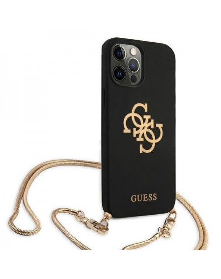 Guess GUHCP12LLSC4GBK iPhone 12 Pro Max 6,7" czarny/black hardcase 4G Gold Chain Collection