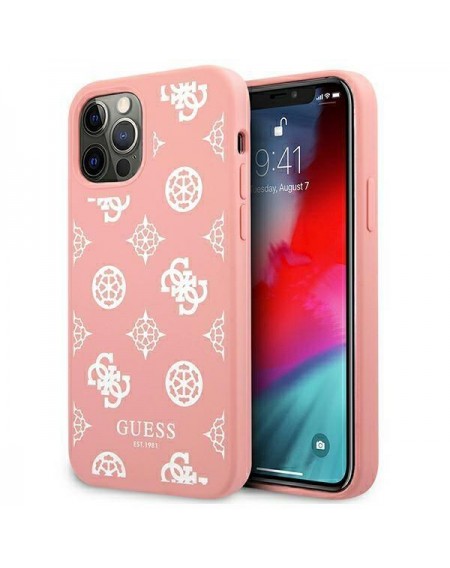 Guess GUHCP12LLSPEWPI iPhone 12 Pro Max 6,7" różowy/pink hard case Peony Collection
