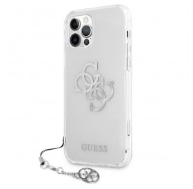 Guess GUHCP12MKS4GSI iPhone 12/12 Pro 6,1" Transparent hardcase 4G Silver Charms Collection