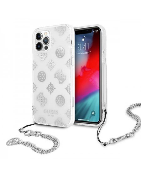 Guess GUHCP12MKSPESI iPhone 12/12 Pro 6,1" srebrny/silver hardcase Peony Chain Collection