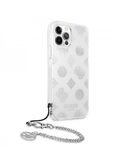 Guess GUHCP12MKSPESI iPhone 12/12 Pro 6,1" srebrny/silver hardcase Peony Chain Collection