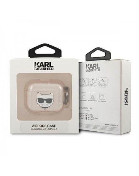 Karl Lagerfeld KLA3UCHGD AirPods 3 cover złoty/gold Glitter Choupette