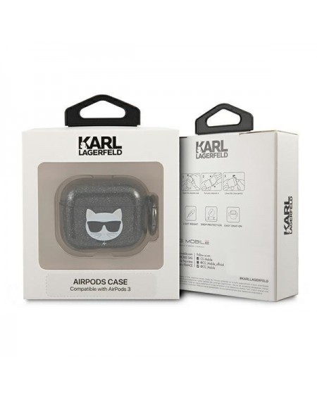 Karl Lagerfeld KLA3UCHGK AirPods 3 cover czarny/black Glitter Choupette