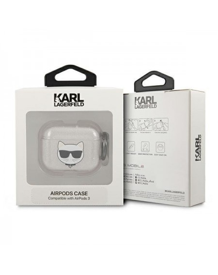Karl Lagerfeld KLA3UCHGS AirPods 3 cover srebrny/silver Glitter Choupette