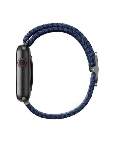 UNIQ pasek Aspen Apple Watch 40/38/41mm Series 4/5/6/7/8/SE/SE2 Braided niebieski/oxford blue