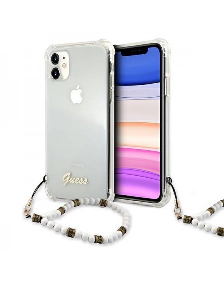 Guess GUHCN61KPSWH iPhone 11 6,1" / Xr Transparent hardcase White Pearl