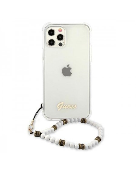 Guess GUHCP12LKPSWH iPhone 12 Pro Max 6,7" Transparent hardcase White Pearl