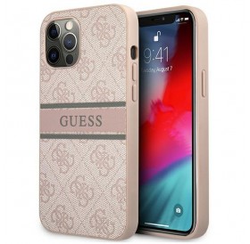 Guess GUHCP12M4GDPI iPhone 12/12 Pro 6.1&quot; pink/pink hardcase 4G Stripe