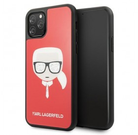 Karl Lagerfeld KLHCN65DLHRE iPhone 11 Pro Max czerwony/red Iconic Glitter Karl`s Head