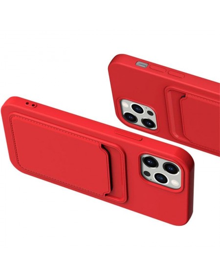Card Case Silicone Wallet Wallet with Card Slot Documents for iPhone XS Max red