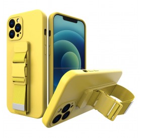 Rope case gel lanyard with chain handbag lanyard iPhone SE 2022 / SE 2020 / iPhone 8 / iPhone 7 yellow