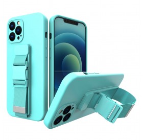 Rope case gel lanyard case with chain handbag lanyard iPhone SE 2022 / SE 2020 / iPhone 8 / iPhone 7 light blue